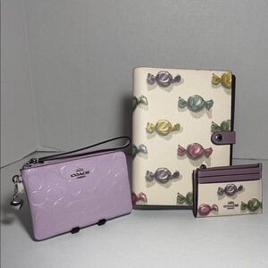 Coach Candy Print Notebook with Lilac Set
